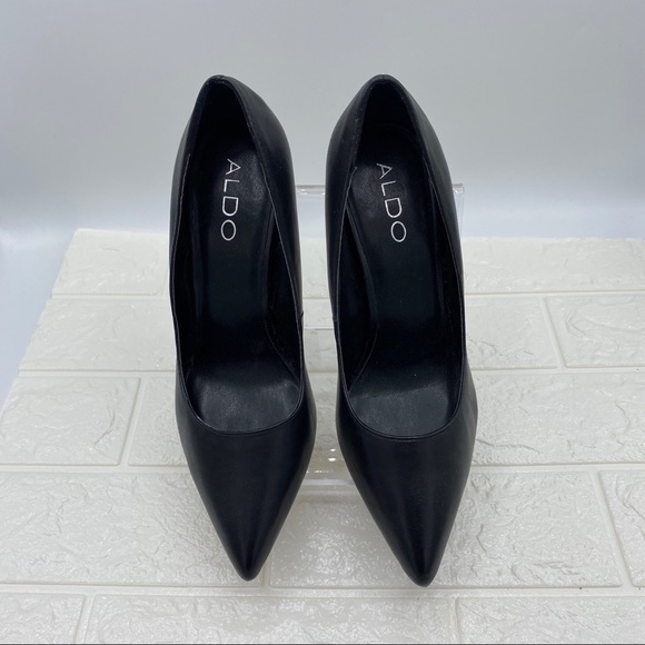 Aldo Leather Black pointy pumps with Red heel - Picture 2 of 5